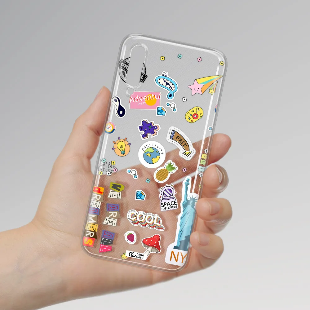 Stickers Samsung A50S Clear Tpu Case