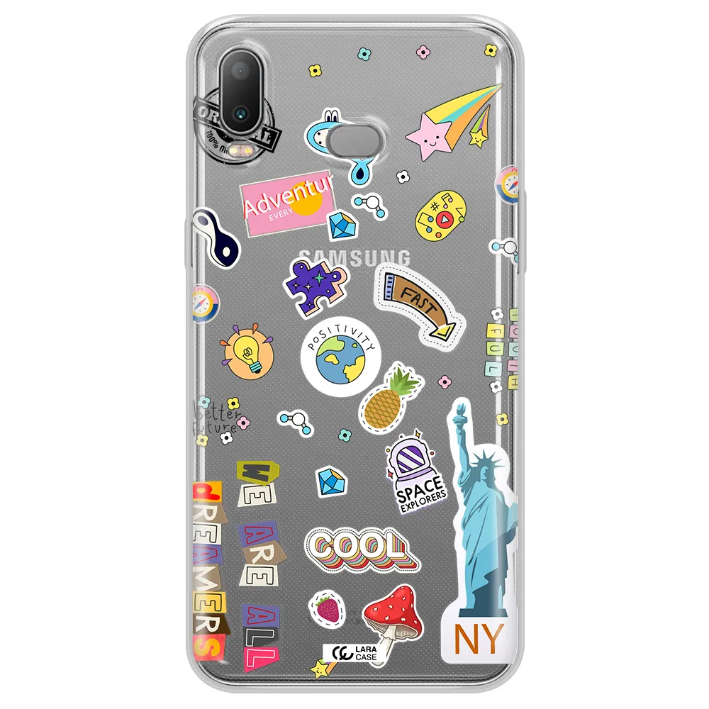 Stickers Samsung A6S Clear TPU Case