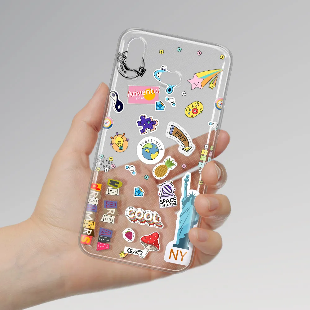 Stickers Samsung A6S Clear TPU Case