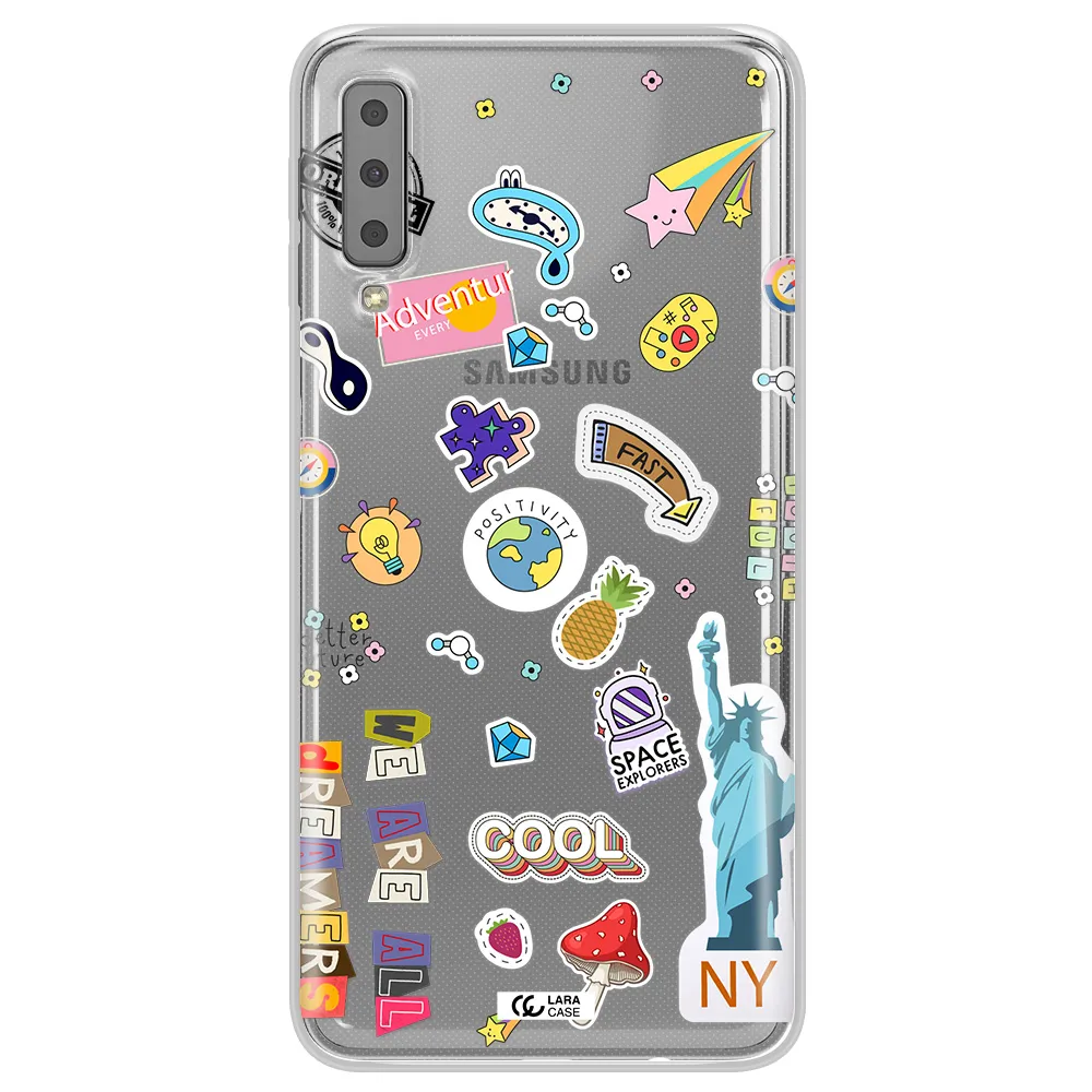 Stickers Samsung A7 2018 Clear TPU Case
