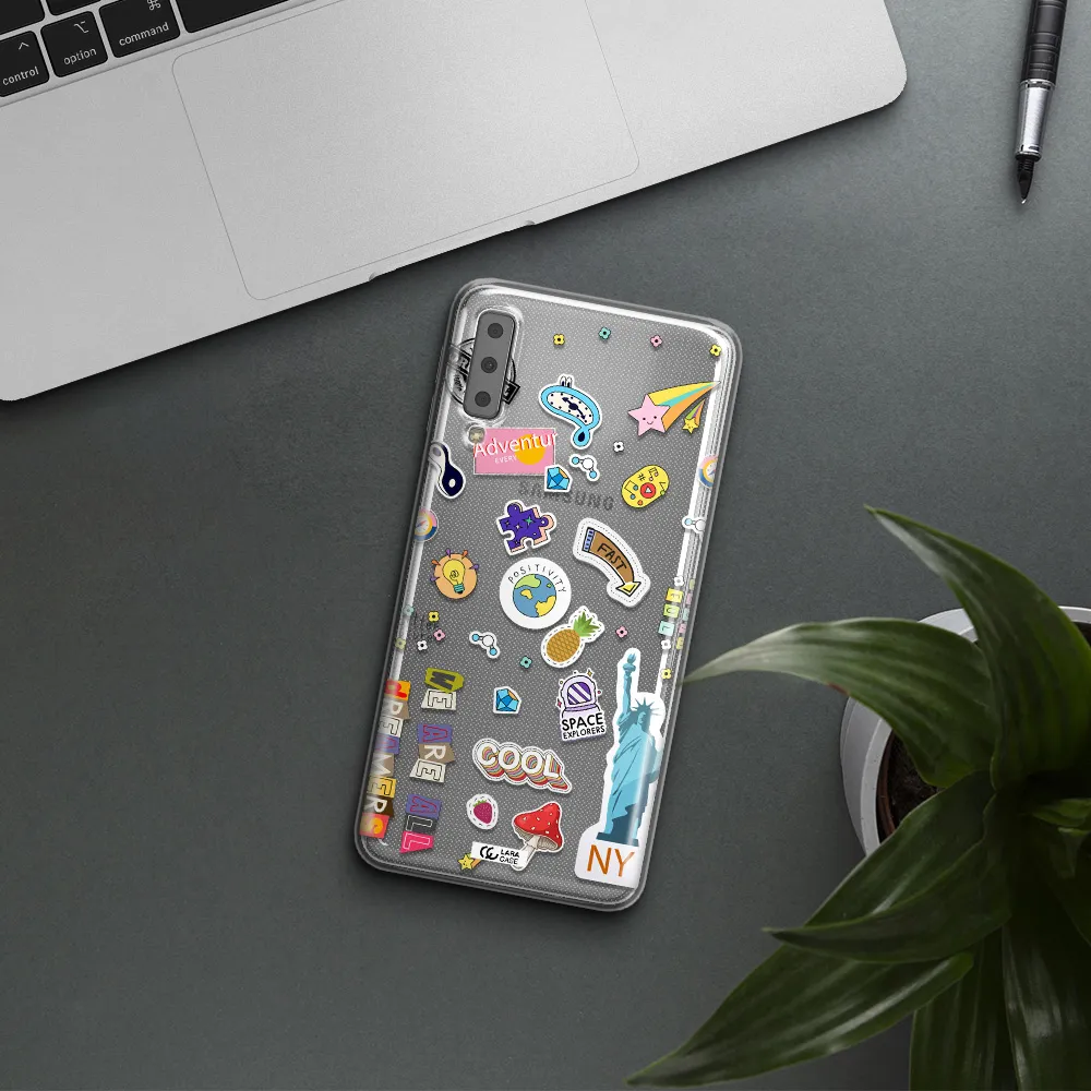 Stickers Samsung A7 2018 Clear TPU Case