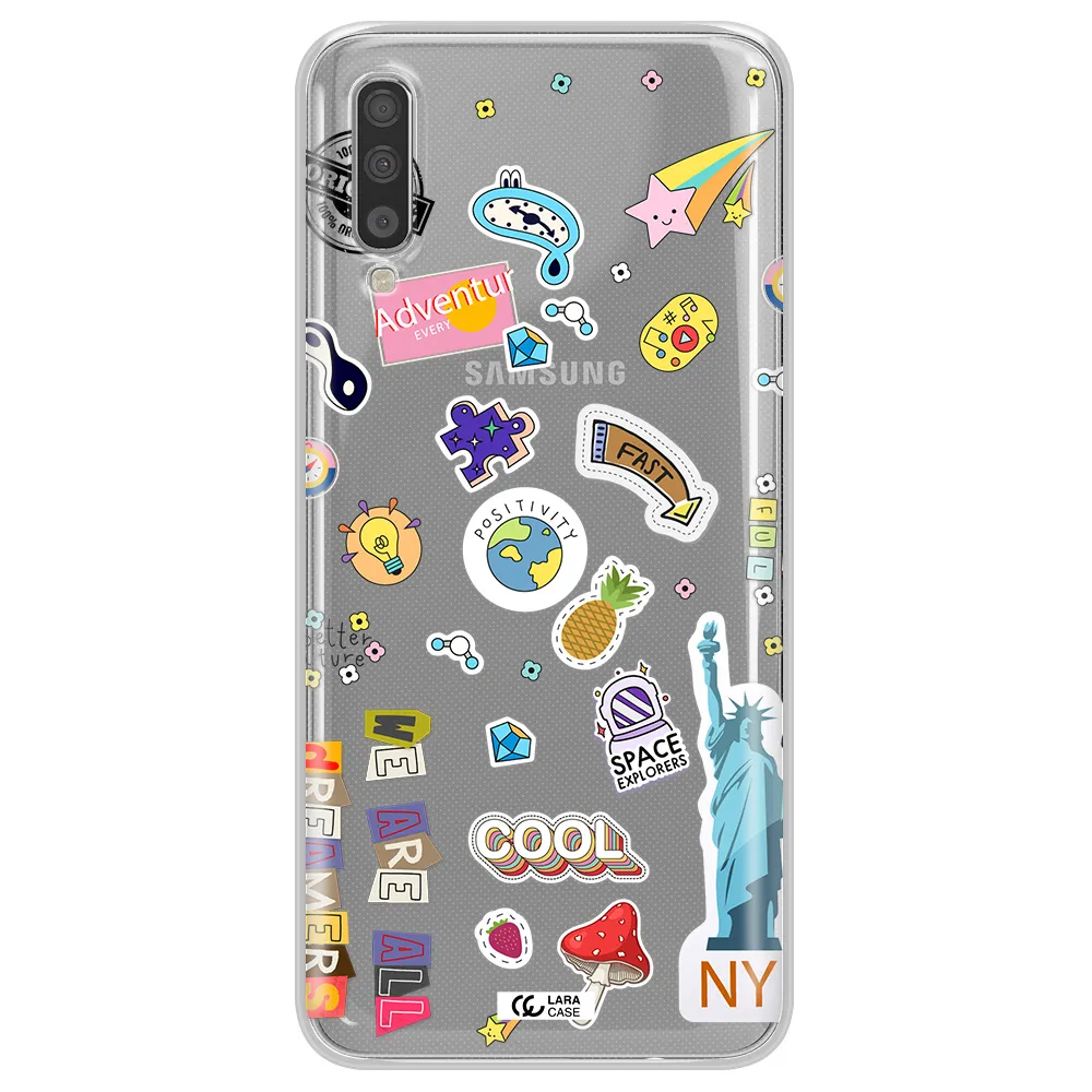 Stickers Samsung A70 Clear TPU Case