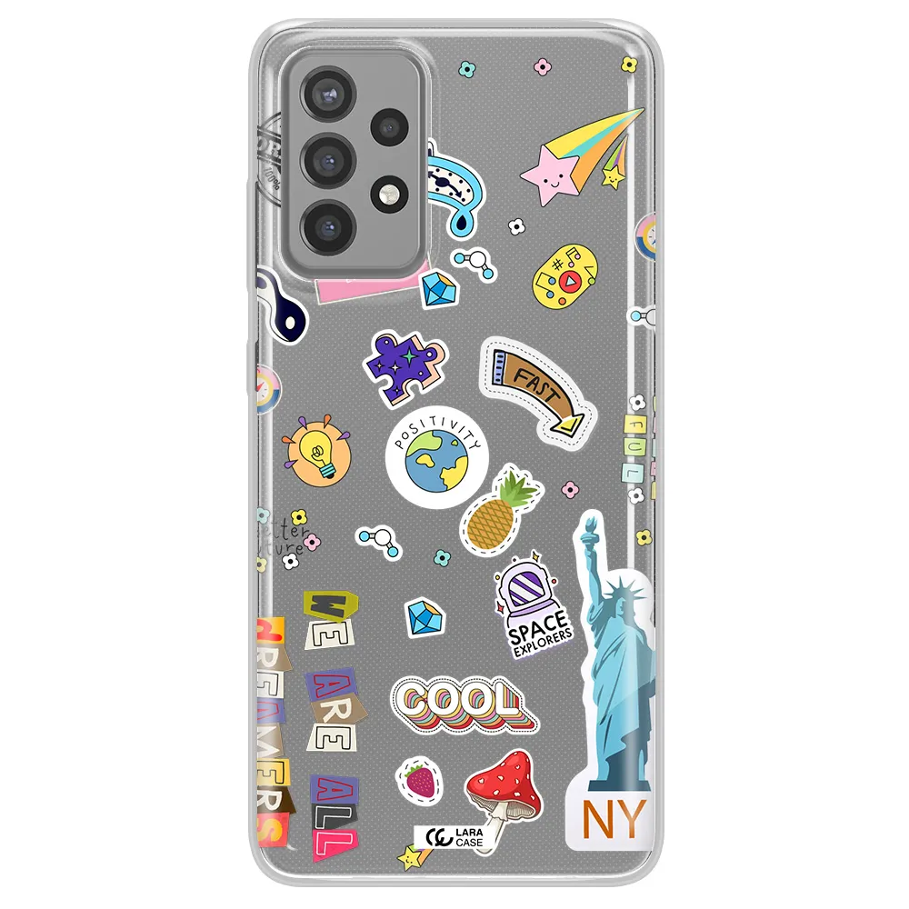 Stickers Samsung A72 Clear TPU Case