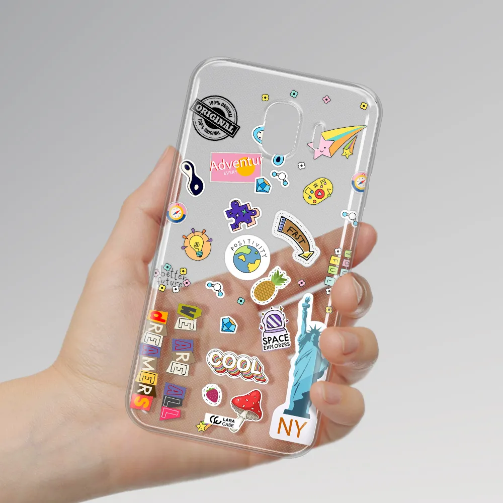 Stickers Samsung J4 Clear TPU Case