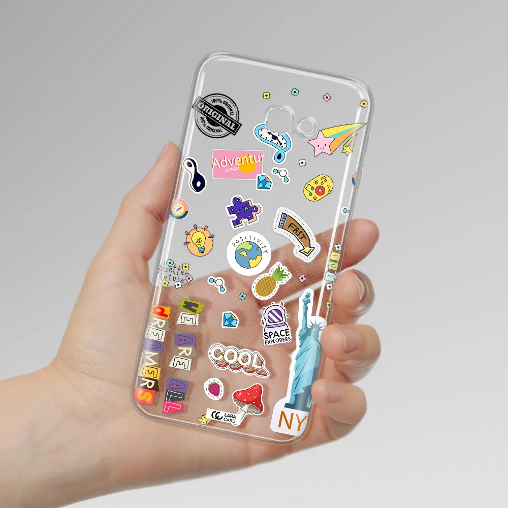 Stickers Samsung J4 Plus Clear TPU Case