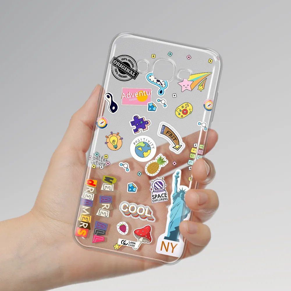 Stickers Samsung J7 Clear TPU Case
