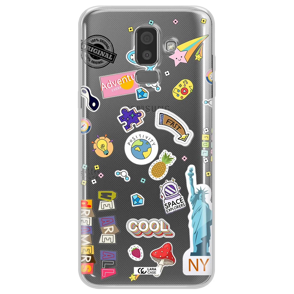 Stickers Samsung J8 Clear TPU Case