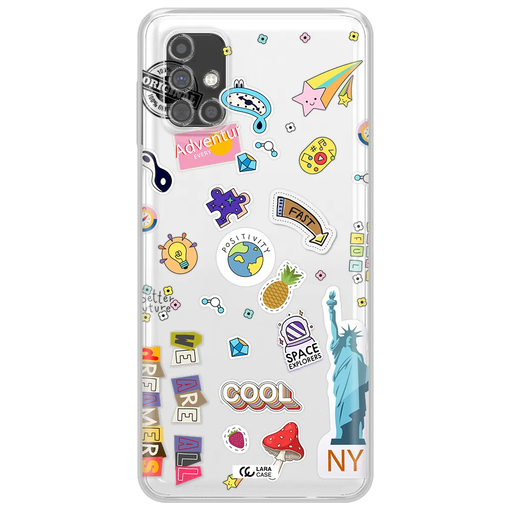 Stickers Samsung M31S Clear TPU Case