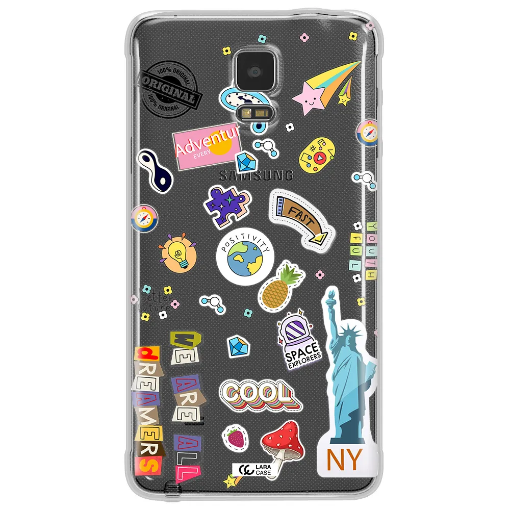 Stickers Samsung Note 4 Clear TPU Case