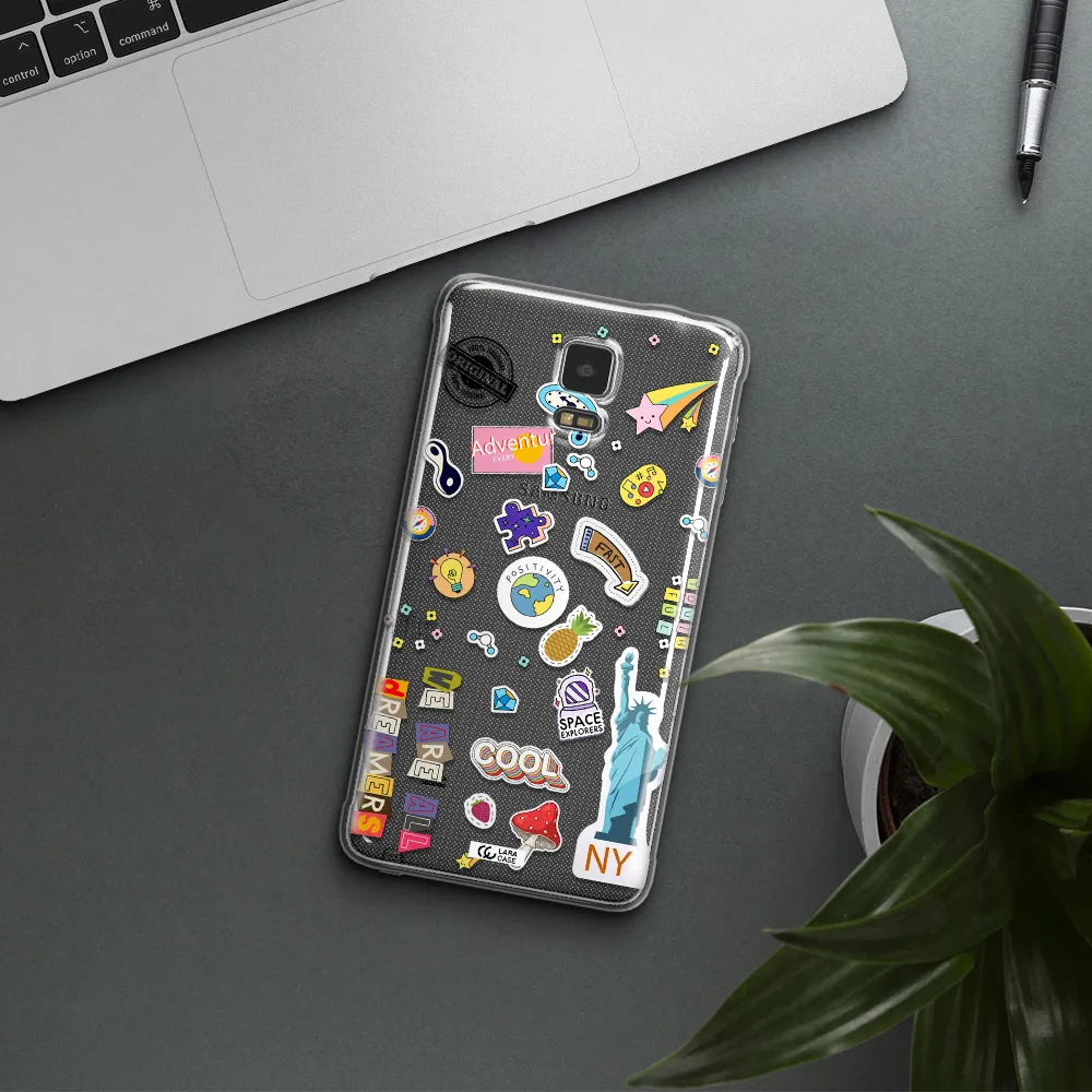 Stickers Samsung Note 4 Clear TPU Case