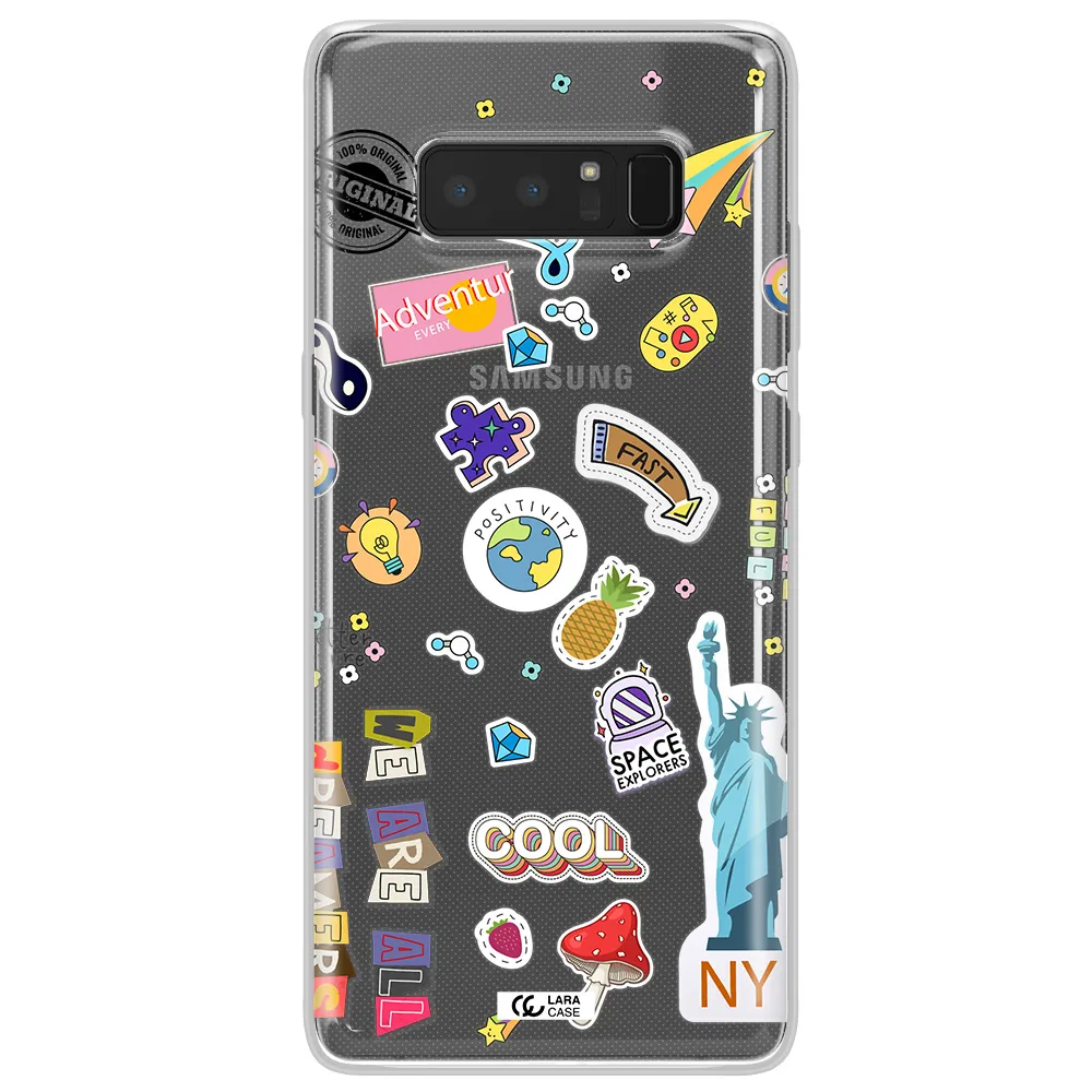 Stickers Samsung Note 8 Clear TPU Case