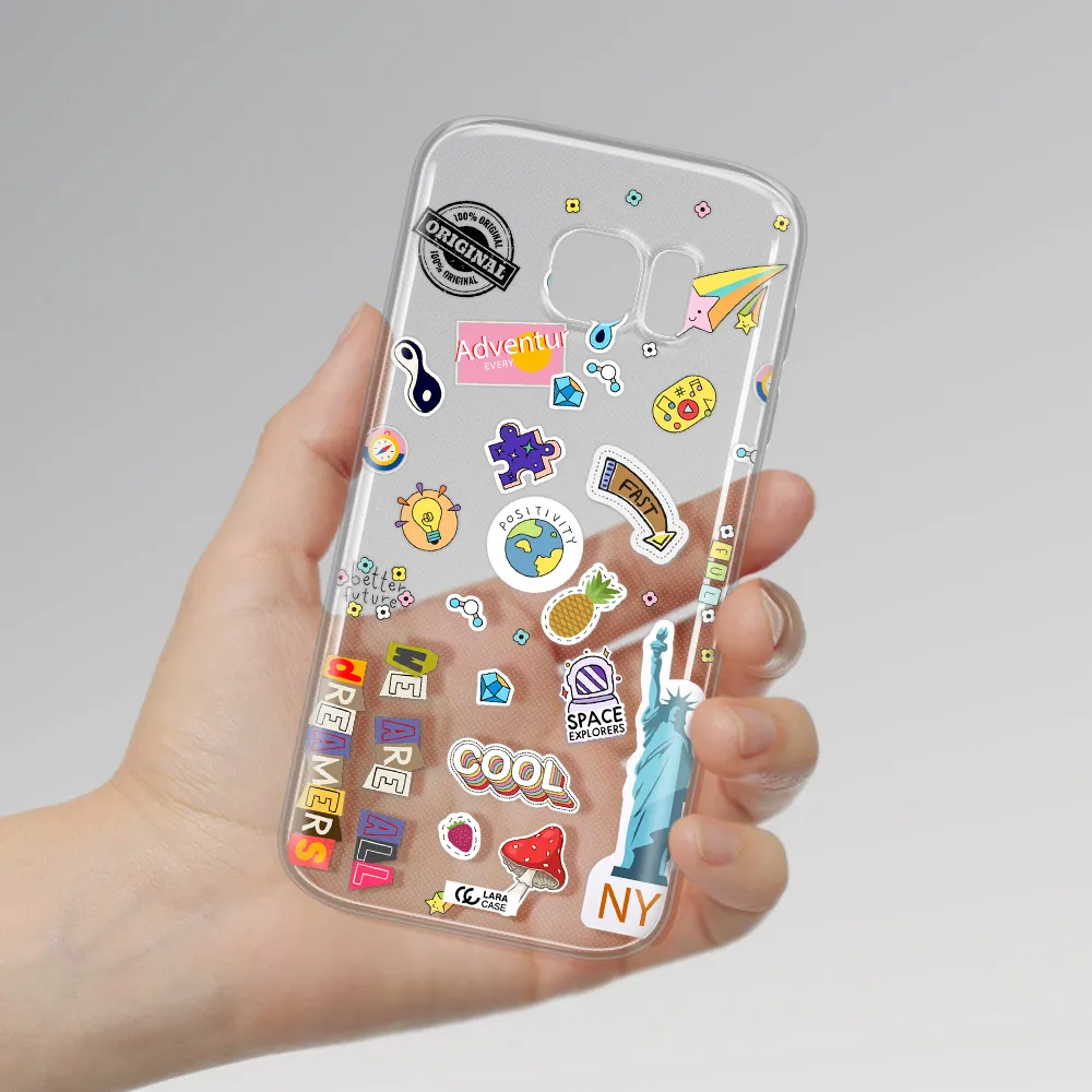 Stickers Samsung S 7 Clear TPU Case
