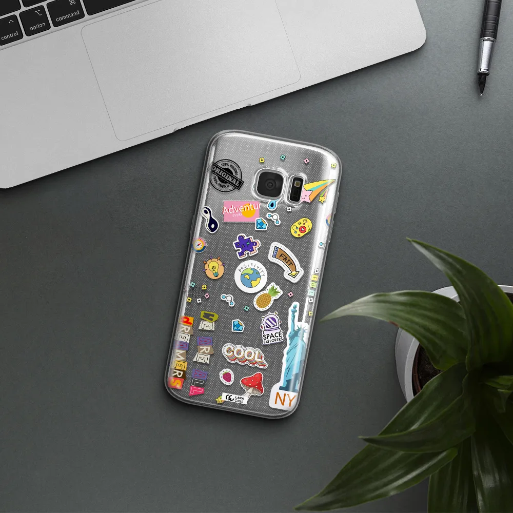 Stickers Samsung S 7 Clear TPU Case