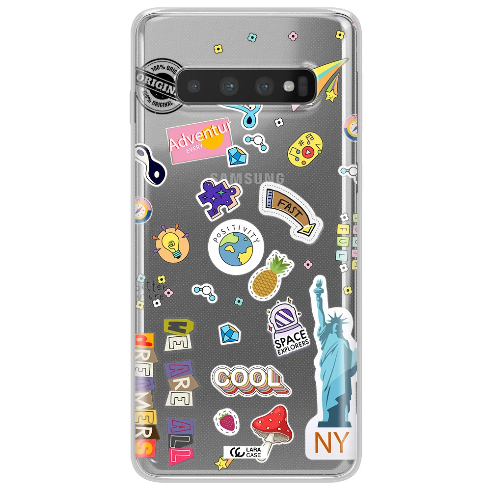 Stickers Samsung S10 Clear TPU Case