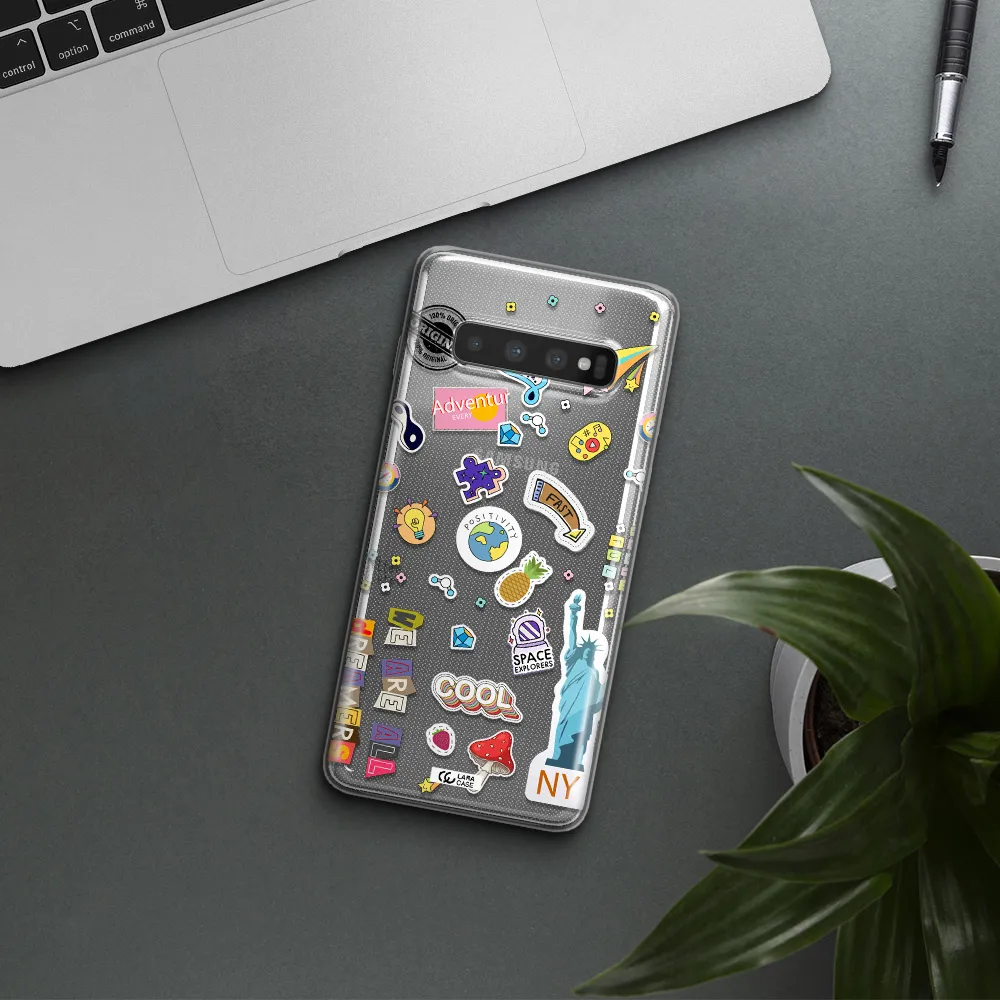 Stickers Samsung S10 Clear TPU Case