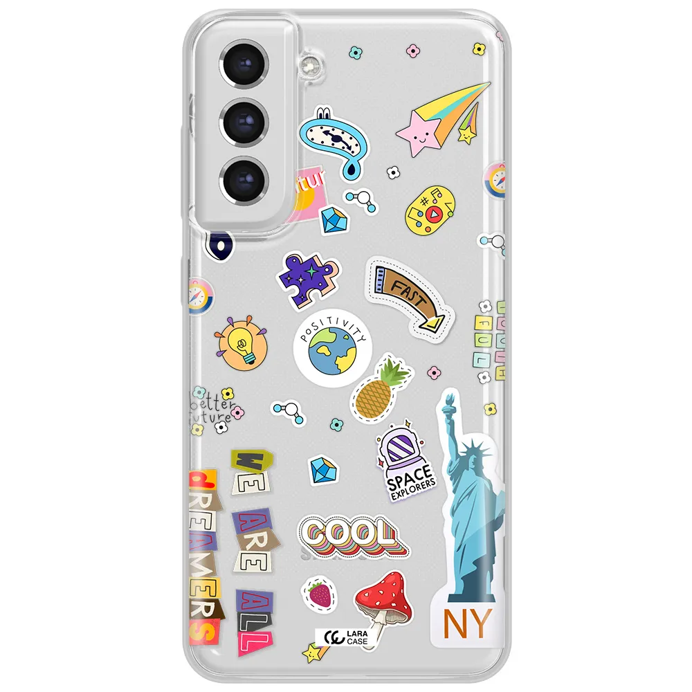 Stickers Samsung S21 Fe Clear Tpu Case
