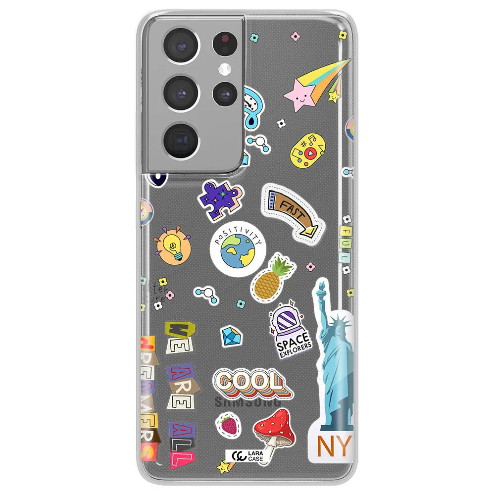 Stickers Samsung S21 Ultra Clear TPU Case