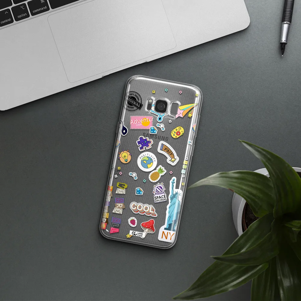 Stickers Samsung S8 Clear TPU Case