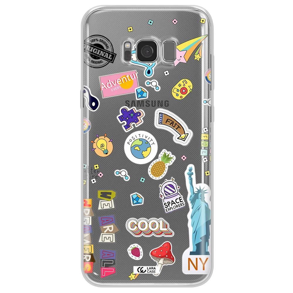 Stickers Samsung S8 Plus Clear TPU Case