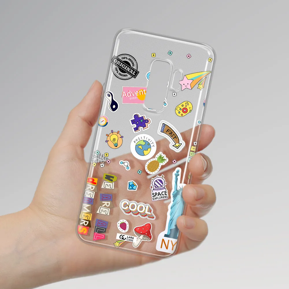 Stickers Samsung S9 Plus Clear TPU Case