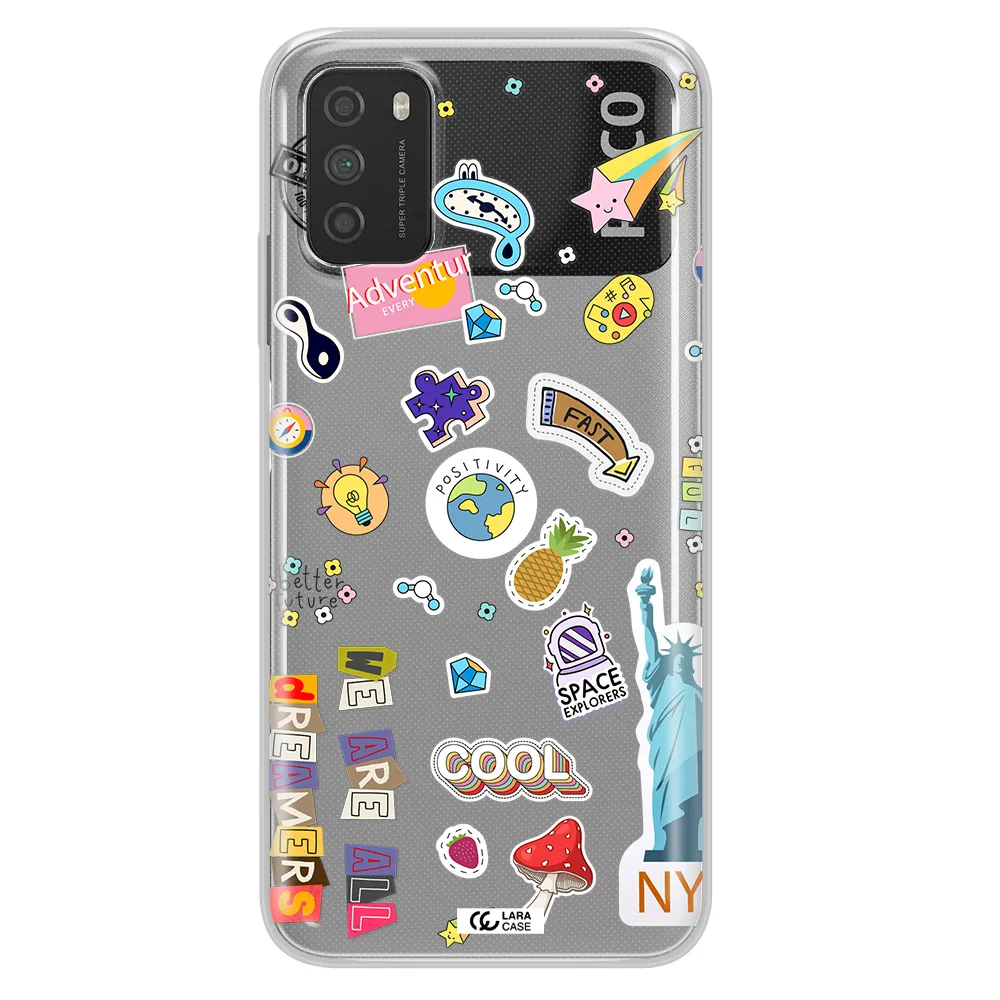 Stickers Xiaomi Poco M3 Clear TPU Case