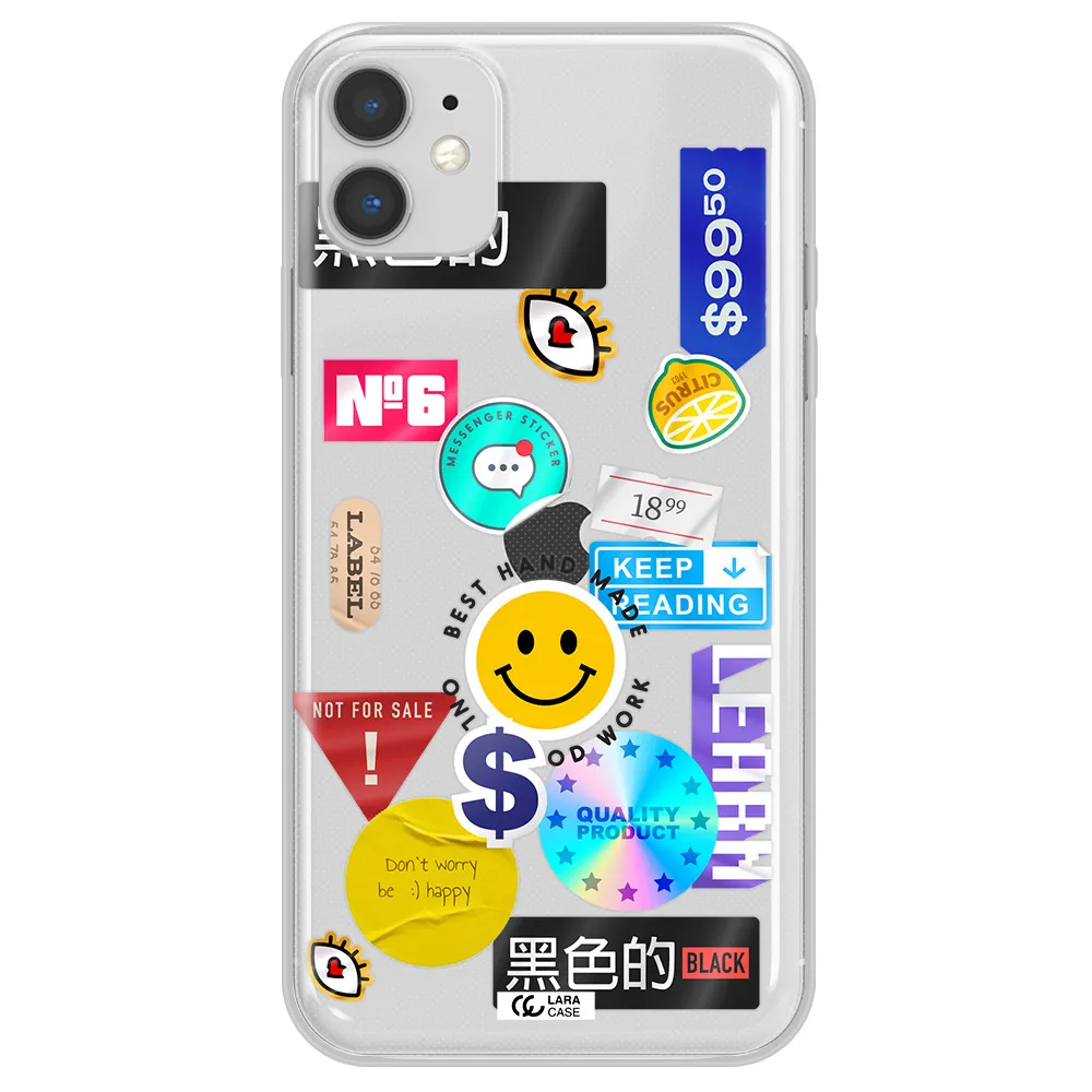 Happy Stıckers Apple iPhone 11 Clear TPU Case