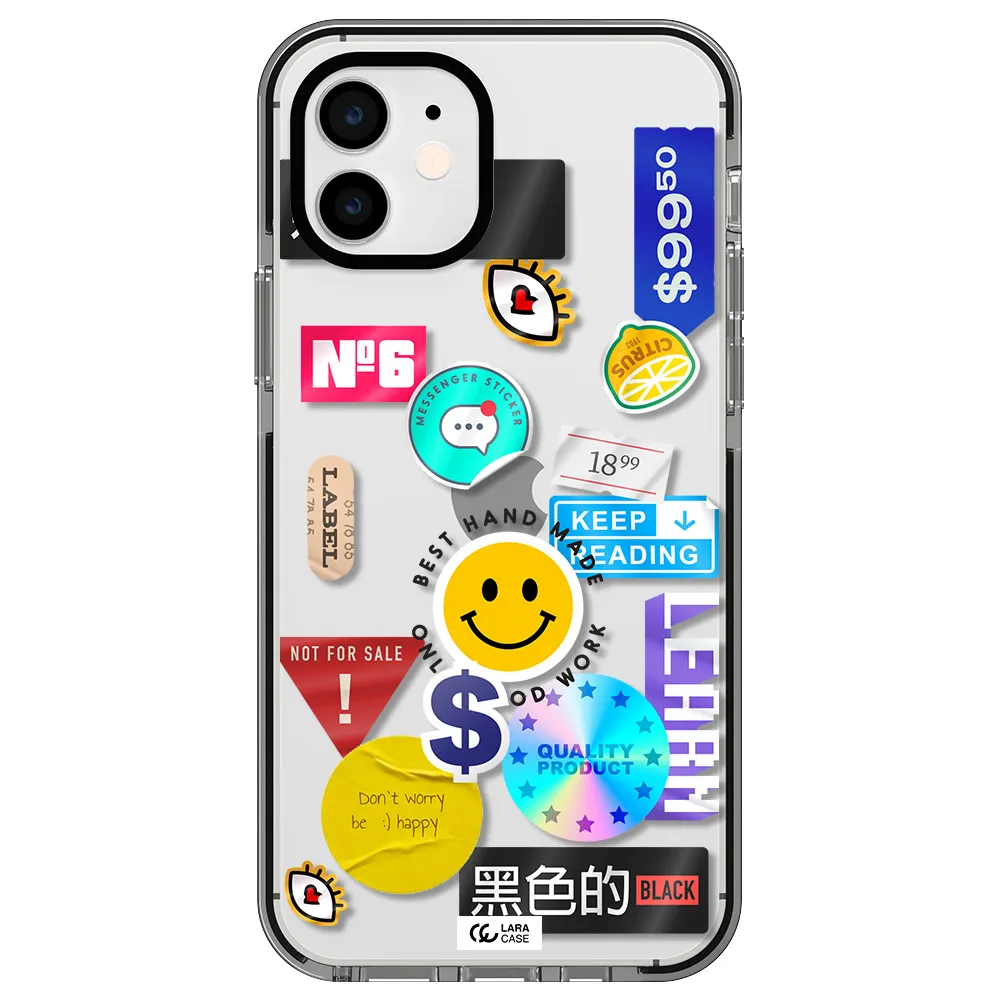 Happy Stıckers Apple iPhone 11 impact black border Case