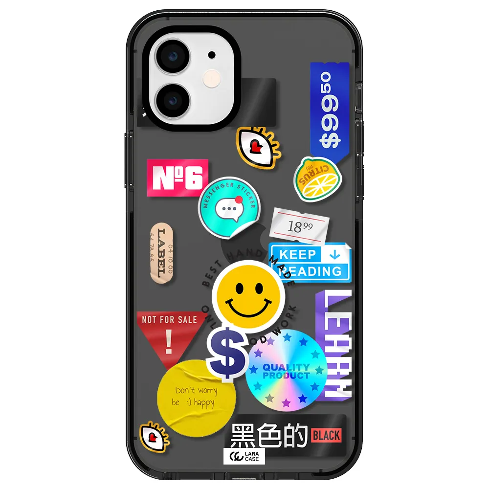 Happy Stıckers Apple iPhone 11 impact Smoke Black Case