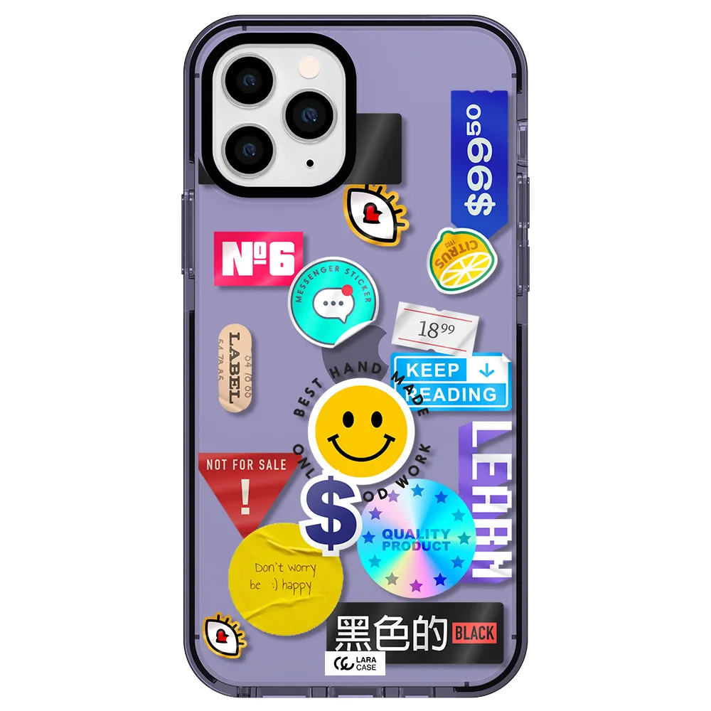 Happy Stıckers Apple iPhone 11 pro max impact Lilac Case