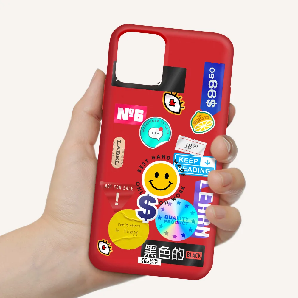 Happy Stıckers Apple iPhone 11 pro Silicone Imperial Red Case