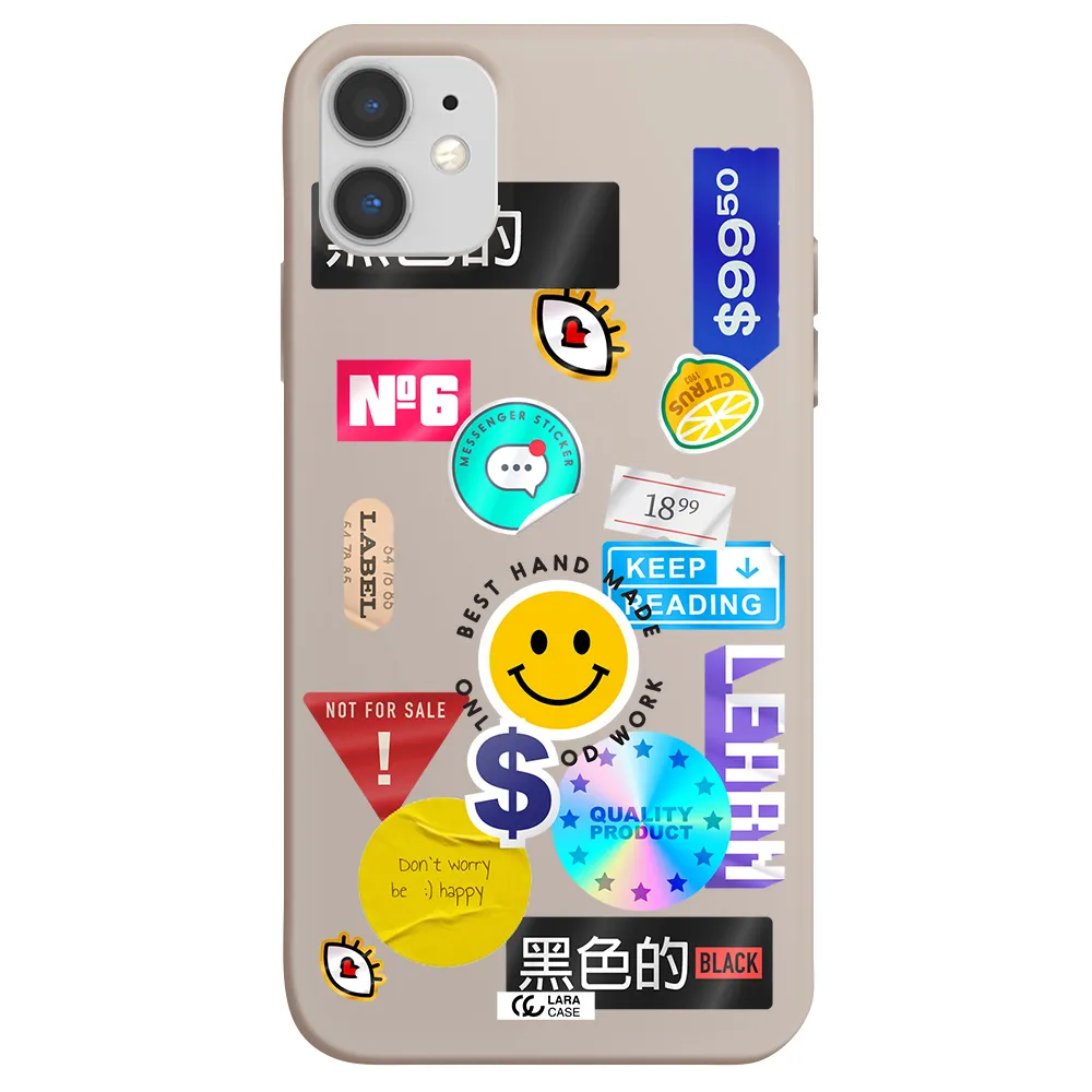 Happy Stıckers Apple iPhone 11 Silicone Stone Case