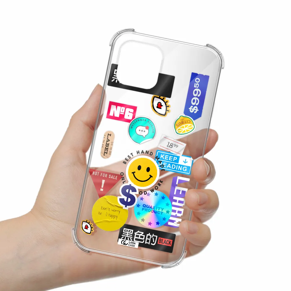 Happy Stıckers Apple iPhone 12 Clear PC Case