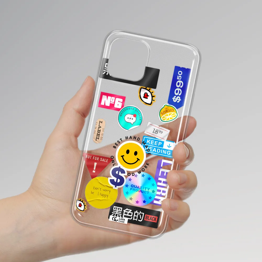 Happy Stıckers Apple iPhone 12 Clear TPU Case