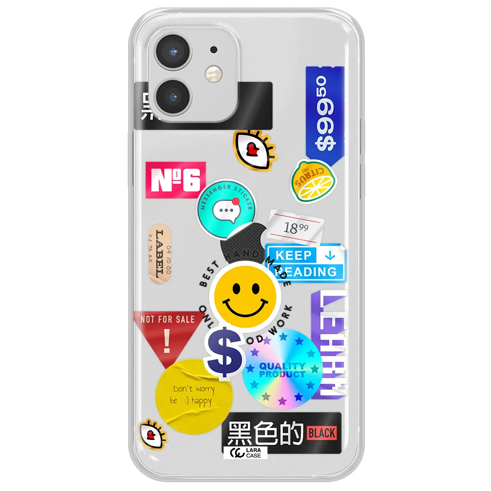 Happy Stıckers Apple iPhone 12 mini Clear TPU Case