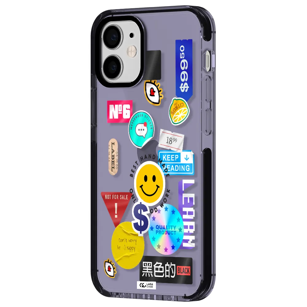 Happy Stıckers Apple iPhone 12 mini impact Lilac Case