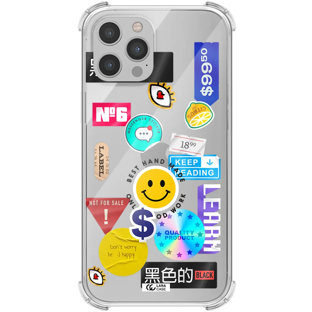 Happy Stıckers Apple iPhone 12 pro Clear PC Case