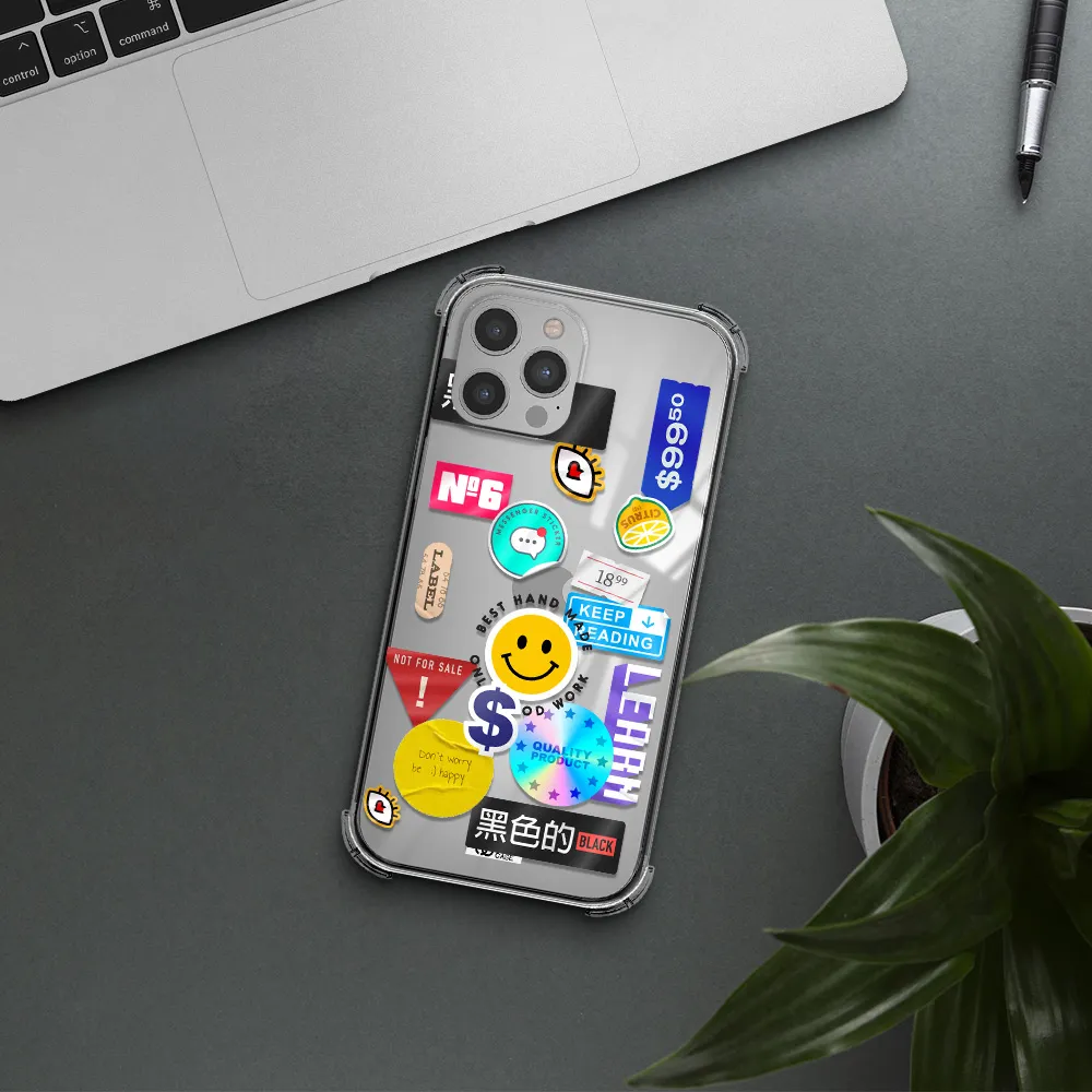Happy Stıckers Apple iPhone 12 pro Clear PC Case