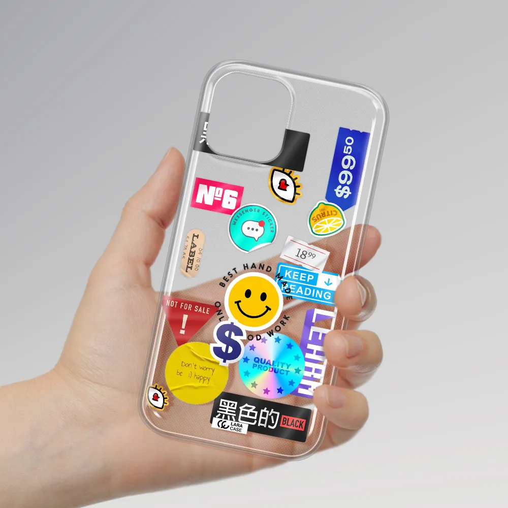 Happy Stıckers Apple iPhone 12 pro max Clear TPU Case