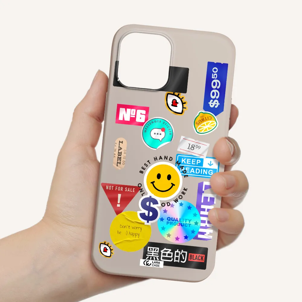 Happy Stıckers Apple iPhone 12 pro Silicone Stone Case