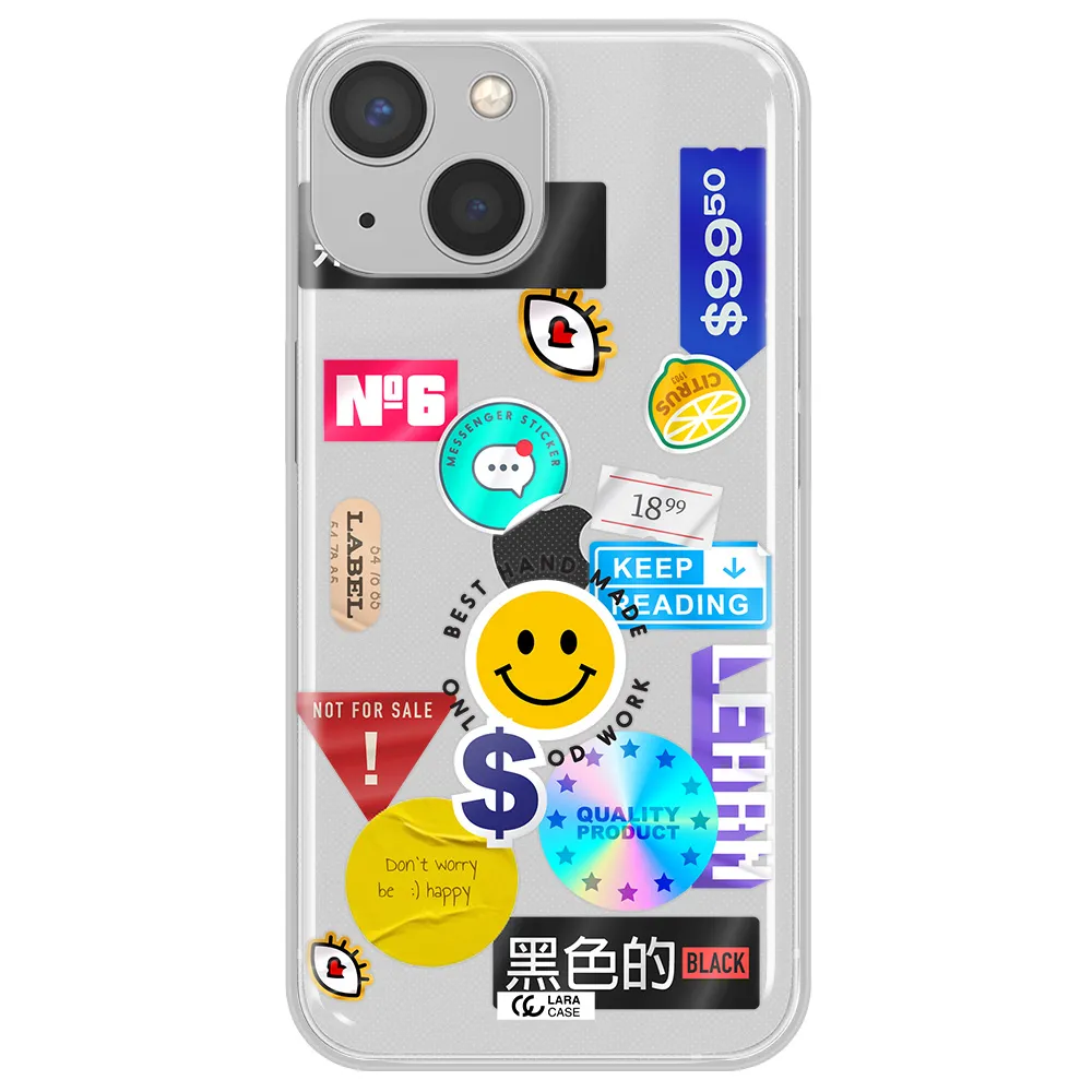 Happy Stıckers Apple iPhone 13 Clear TPU Case