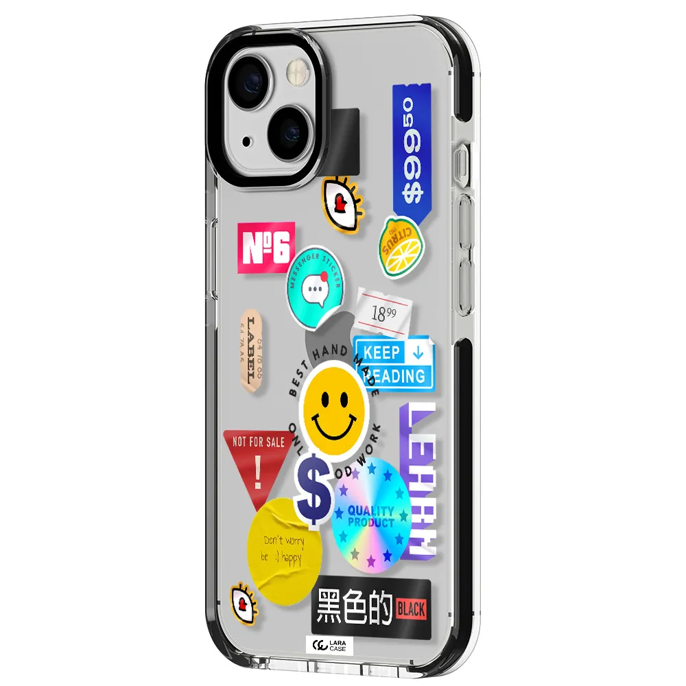 Happy Stıckers Apple iPhone 13 impact black border Case