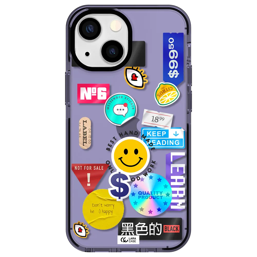 Happy Stıckers Apple iPhone 13 mini impact Lilac Case