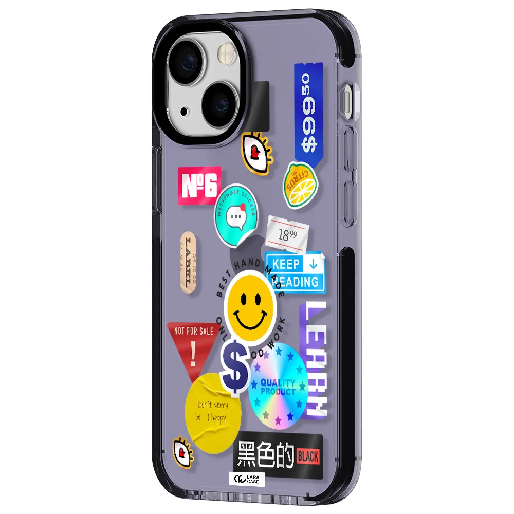 Happy Stıckers Apple iPhone 13 mini impact Lilac Case
