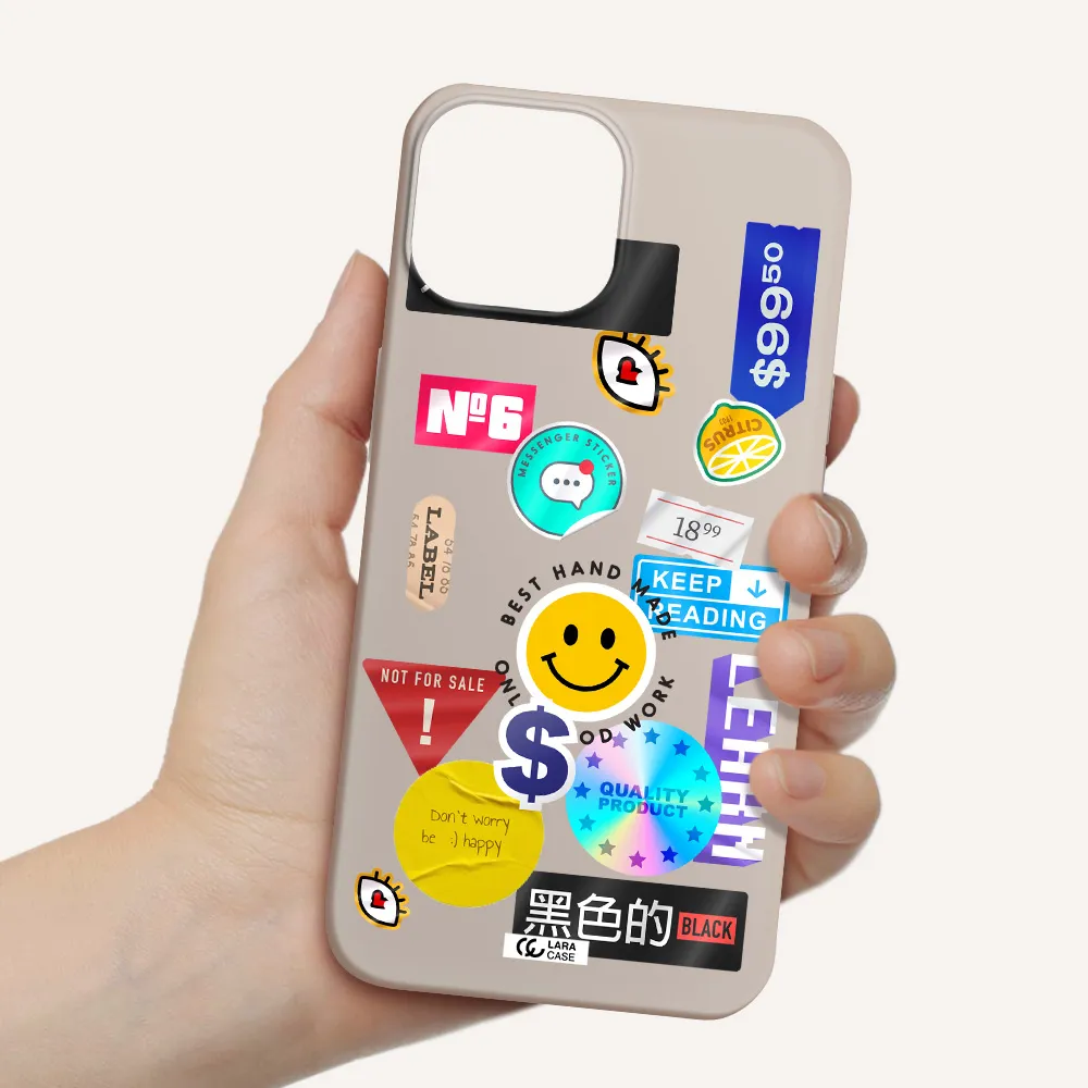 Happy Stıckers Apple iPhone 13 mini Silicone Stone Case