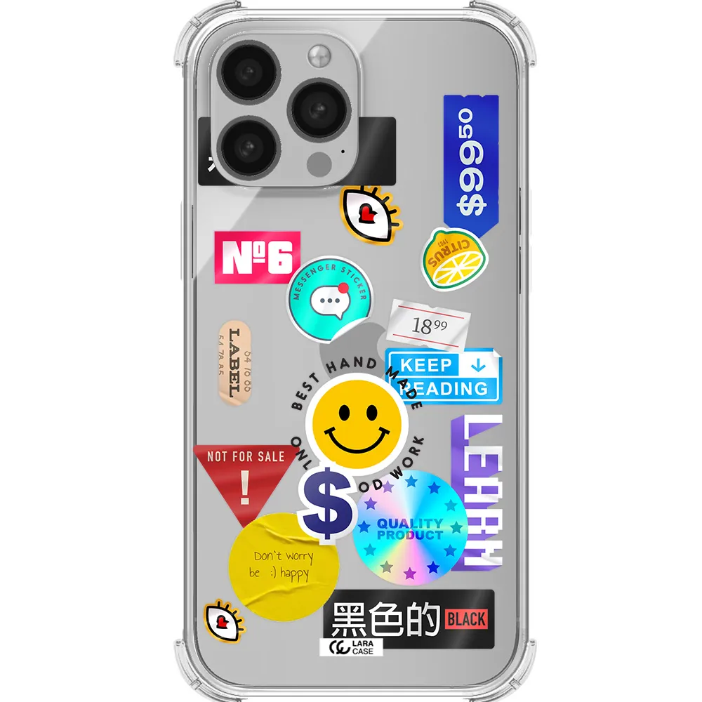Happy Stıckers Apple iPhone 13 Pro Clear PC Case