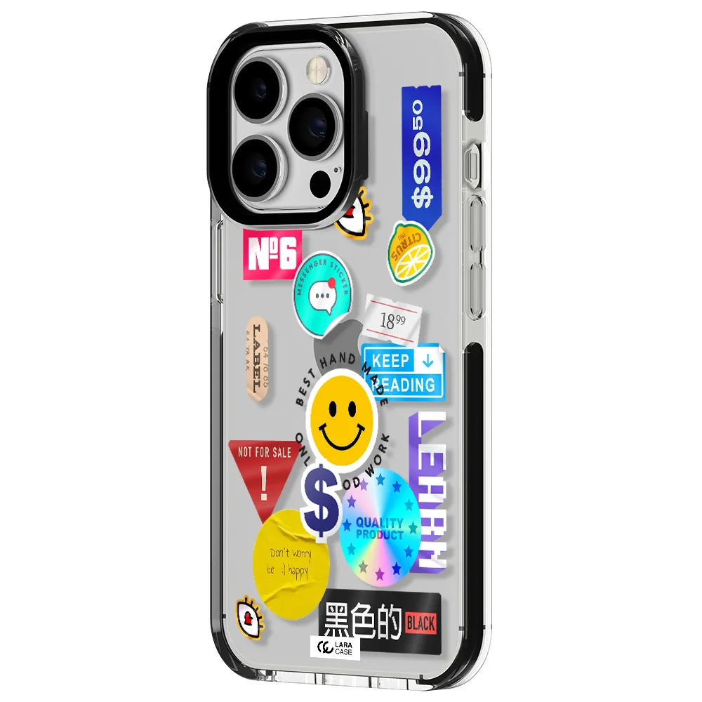 Happy Stıckers Apple iPhone 13 Pro impact black border Case