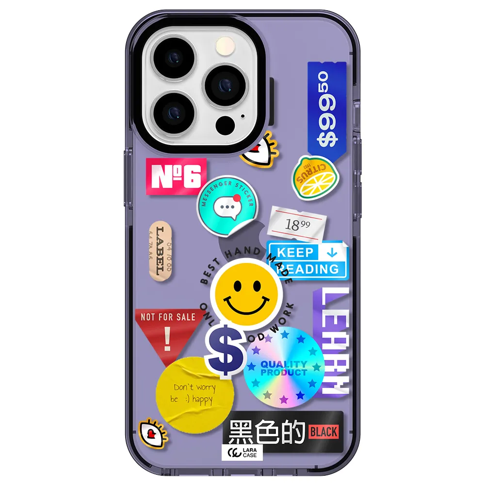 Happy Stıckers Apple iPhone 13 Pro impact Lilac Case
