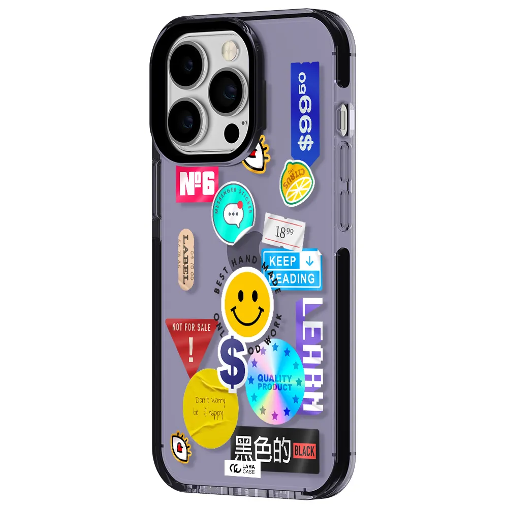 Happy Stıckers Apple iPhone 13 Pro impact Lilac Case