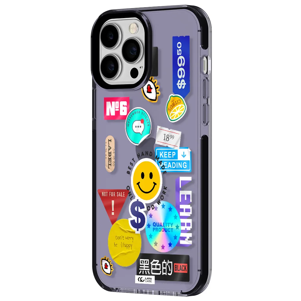 Happy Stıckers Apple iPhone 13 Pro Max impact Lilac Case