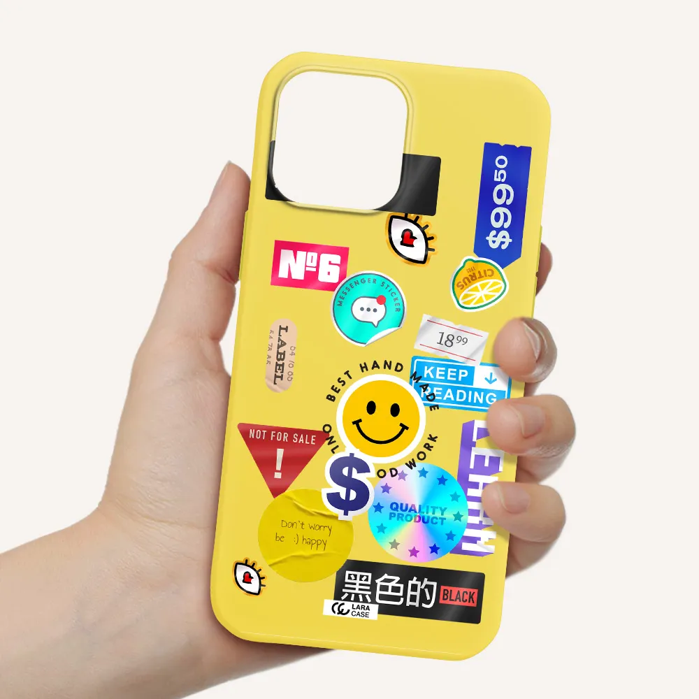 Happy Stıckers Apple iPhone 13 Pro Silicone canary yellow Case